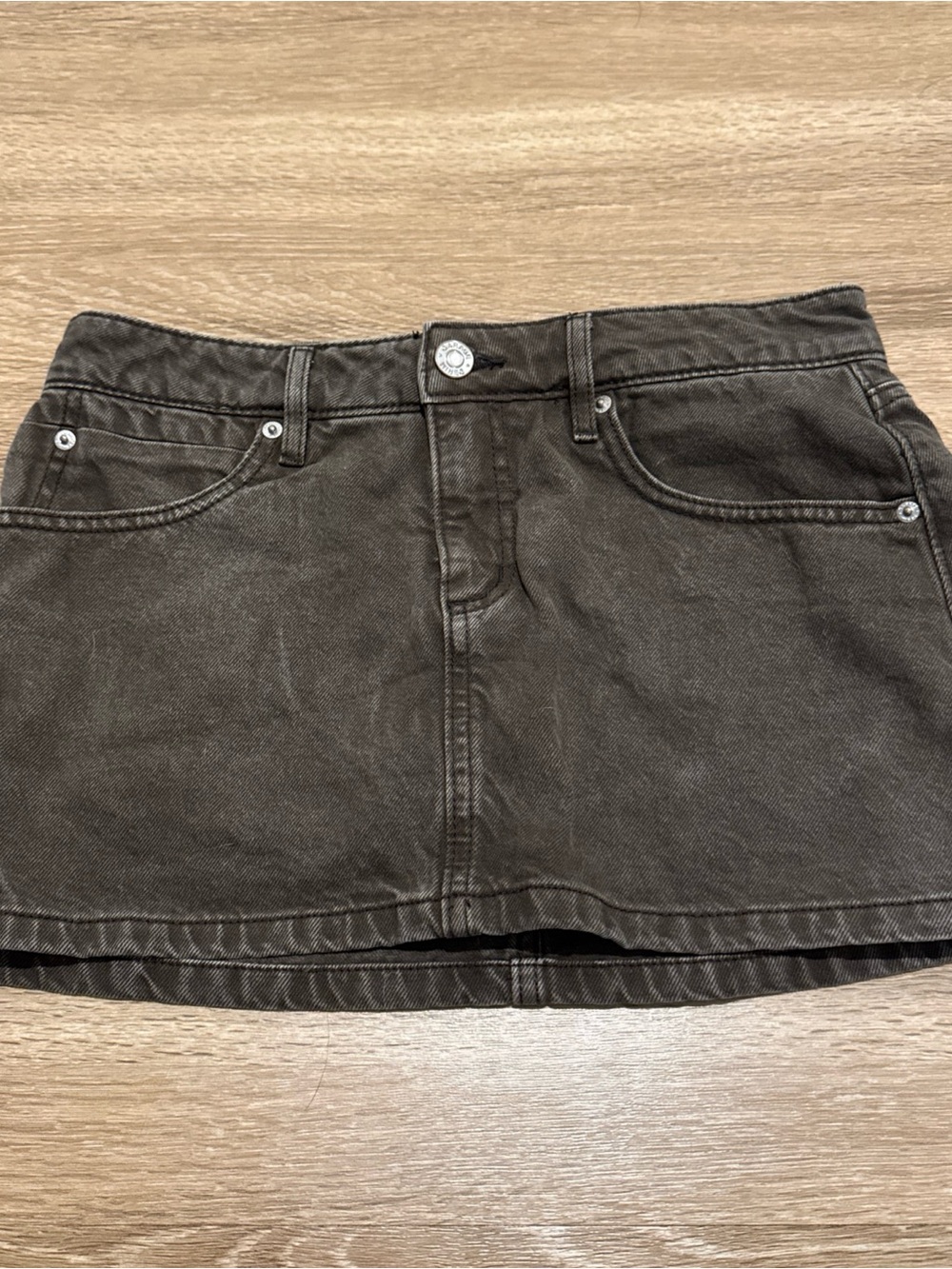 Garage Brown Denim Mini Skirt With Built-In Shorts Size XS